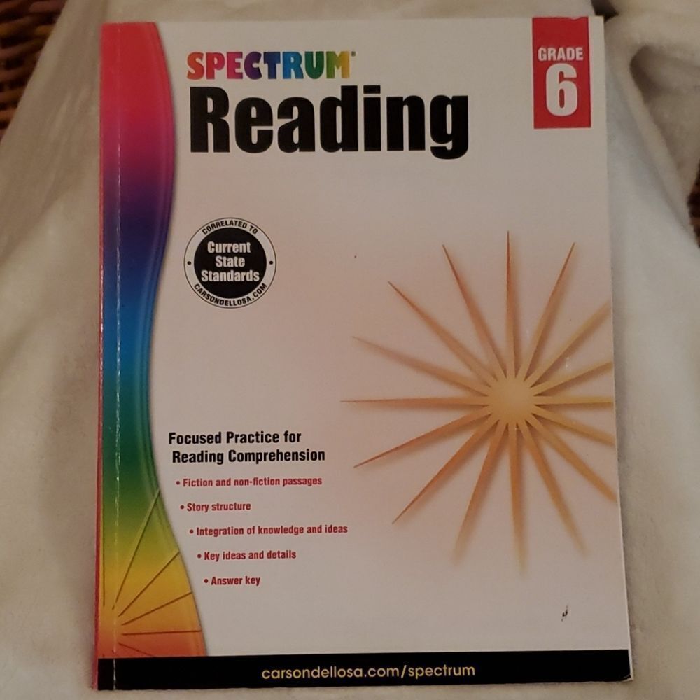 Spectrum Reading Comprehension Book Grade 6 Homeschool